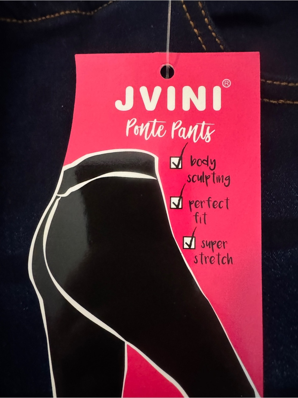 JVN Dark Indigo Distressed Pull-On Jeggings - Picture 7 of 9